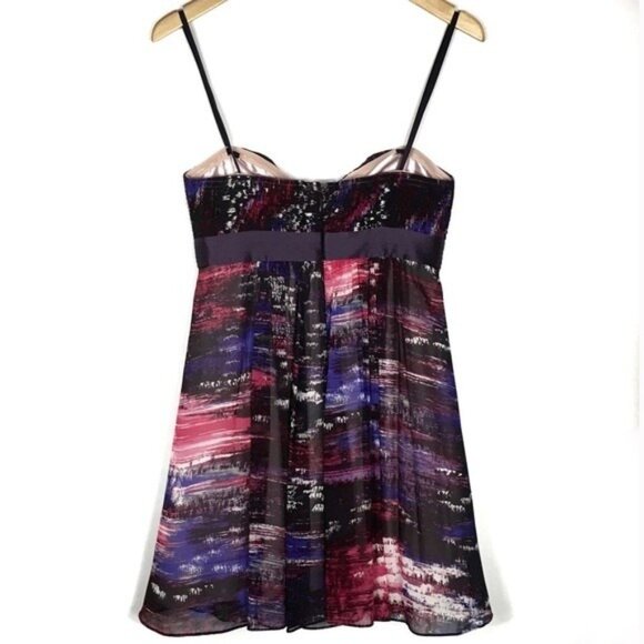 BCBGMaxAzria Dress Sz 4 Strapless Bead Empire Waist Silk Chiffon Cocktail Party - Picture 4 of 8